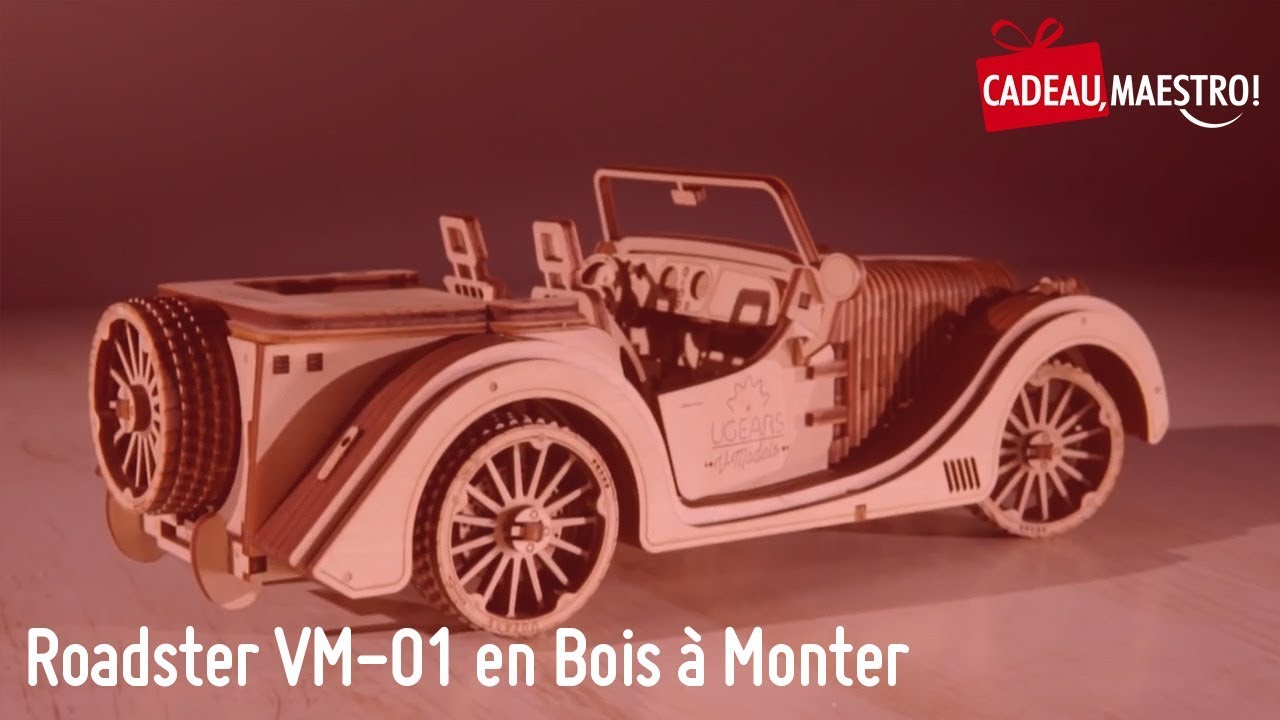 Maquette en bois voiture : Roadster VM-01, modèle mécanique