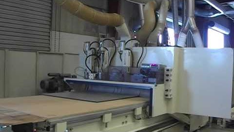 Morbidelli Author M400 CNC router nesting cell at REV Group