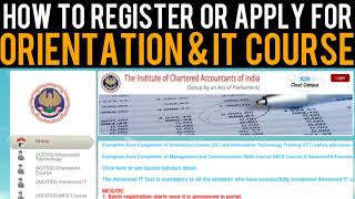 ICAI ICITSS Registration Full Process | How To Register or Apply For Orientation & ITT Course Online
