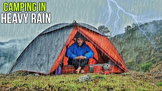 Solo Camping In Heavy Rain & Thunderstorm | 24 Hour Non Stop Rain | Rain Camping | @Tejascamping