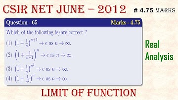 CSIR NET Mathematics June - 2012 | Real Analysis, Q - 65; Part C | Limit of Function
