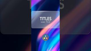 DaVinci Resolve: Creating Lower Third Titles #davinci #resolve #edit #visual #tutorial #dynamic
