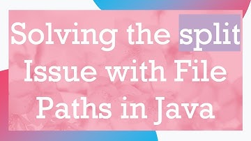 Solving the split Issue with File Paths in Java
