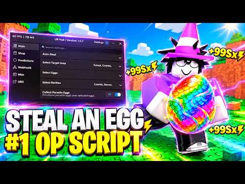 Steal An Egg Script (No Key) — Auto Fram, Instant Steal, God Mode, Auto Drone, TP Steal & More!