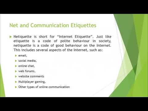 Introduction to computing | Video 9 | Net and Communication Etiquettes