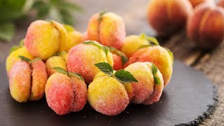 Peach Cookies - Pesche Dolci - with Peach Jam and Nut Filling