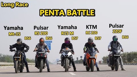 2023 Pulsar 220f vs Yamaha R15M vs KTM RC200 vs Pulsar RS200 vs Yamaha MT15 | Penta Battle