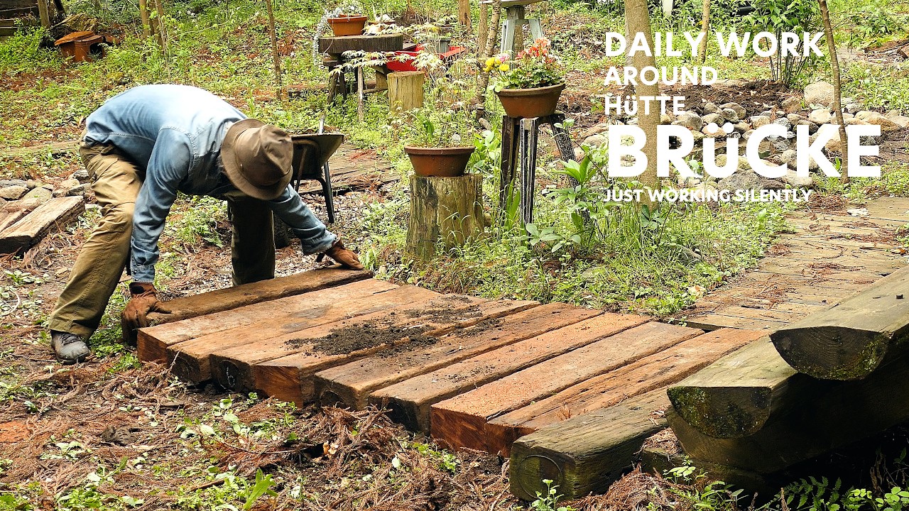 Railroad Tie Walkway Building