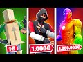 Skin à 1€ vs Skin à 1.000€ vs Skin à 1.000.000€ sur FORTNITE