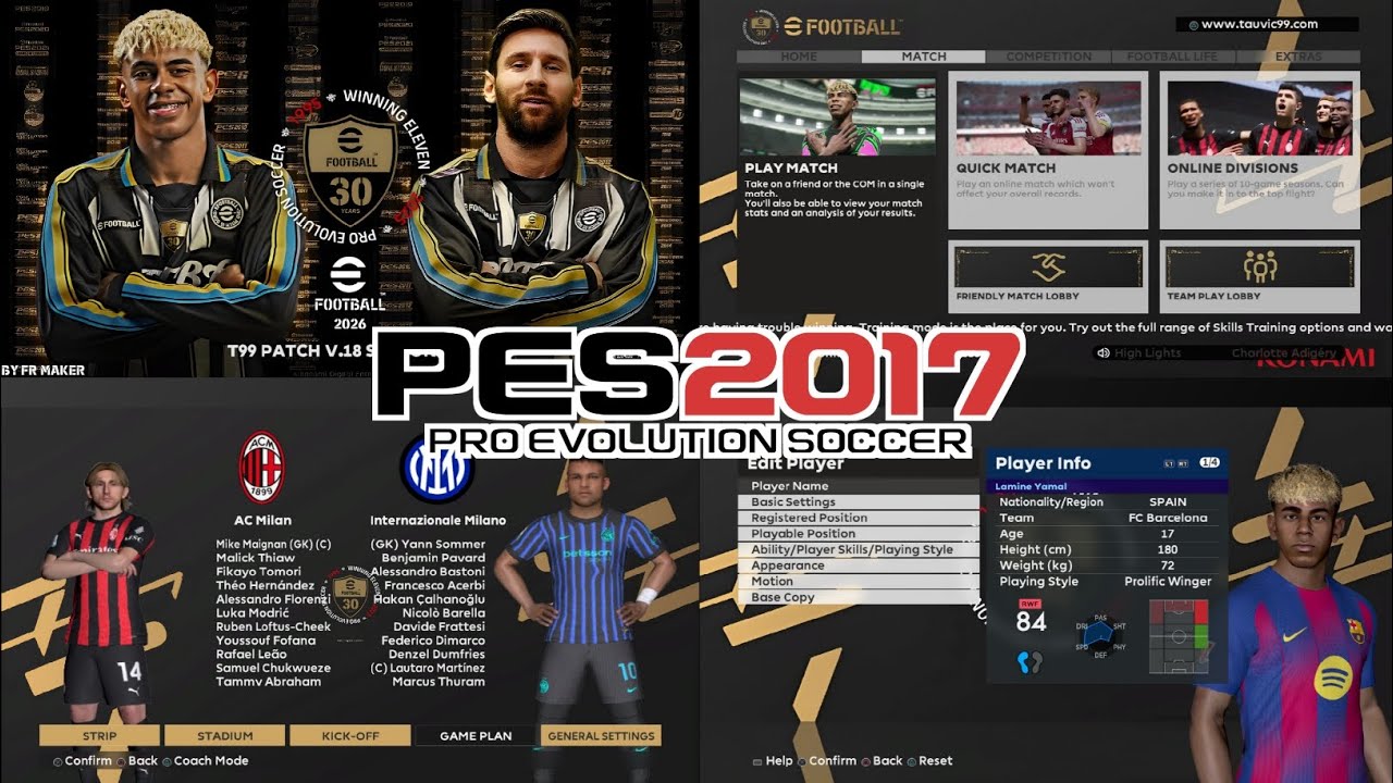 eFOOTBALL 30TH ANNIVERSARY GRAPHIC MENU PES 2017 BY FR MAKER 🔥 - YouTube