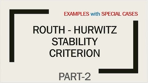 Routh Hurwitz Stability Criterion with Special Cases | Part 2 | Control Systems | Urdu/Hindi Lecture