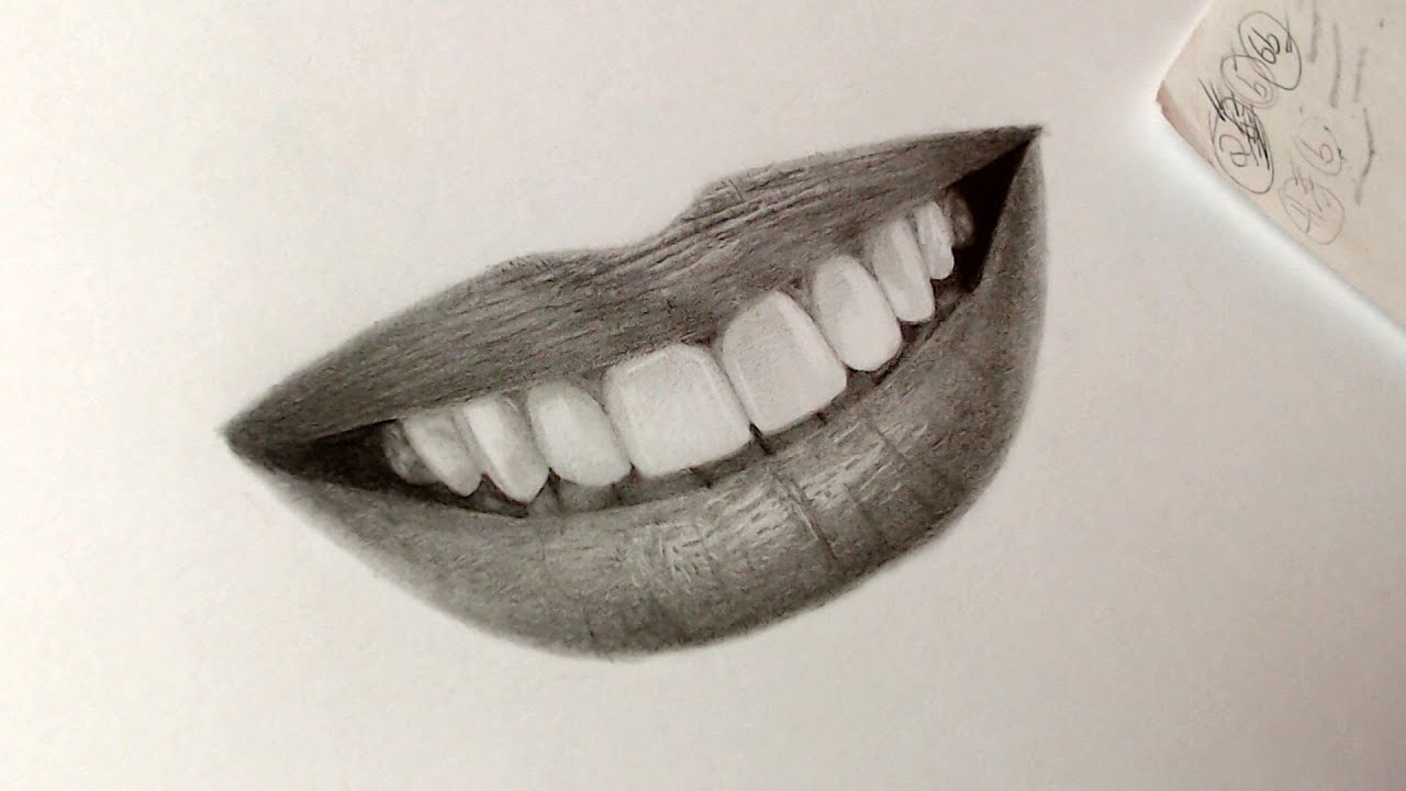 Desenhando Boca Realista sorrindo -Speed drawing 