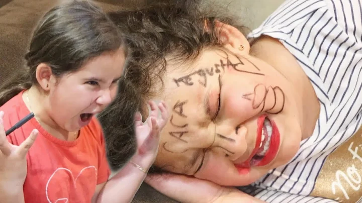WE DREW ON MY SISTERS FACE WHILE SHE WAS SLEEPING!...