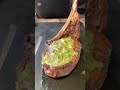 smoke tomahawk steak with bacon and herbs compound butter
