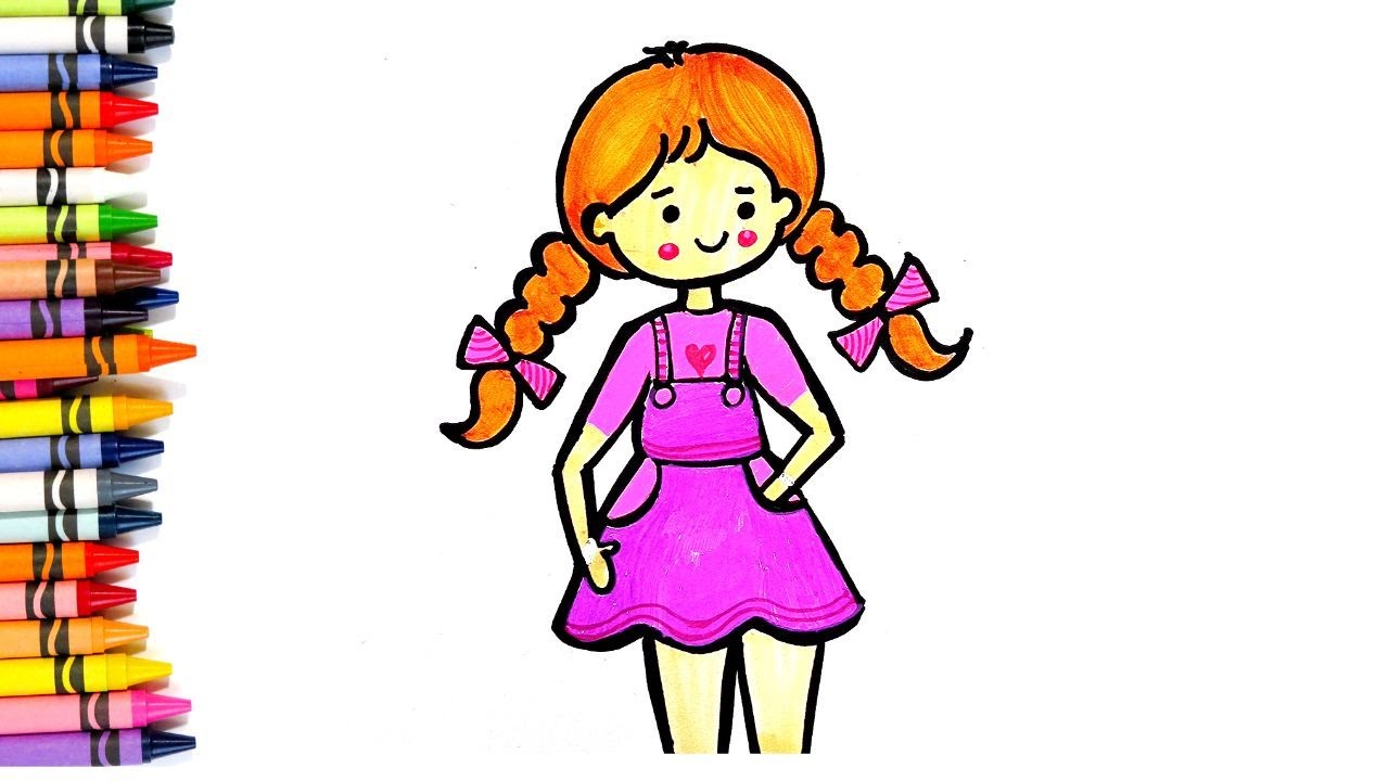 Cute Girl, Doll Drawing For Little Kids, Toddler, Learn Art With ...