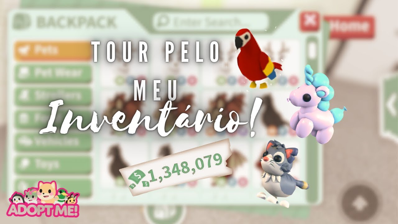 Fazendo um tour por TODO meu inventário no adopt me ! - YouTube