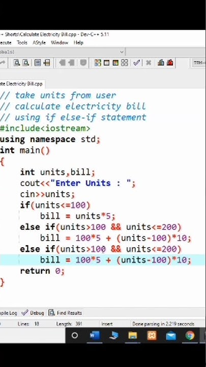 #48 Program to Calculate Electricity Bill in C++| C++ Tutorials | C++ ...