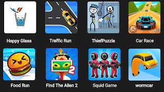 Happy Glass,Traffic Run,ThiefPuzzle,Car Race,Food Run,Find The Alien 2,Squid Game,wormcar screenshot 4
