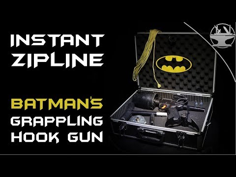Batman Zipline using a Grappling Hook Gun