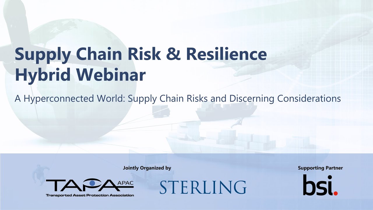 Supply Chain Risk and Resilience Hybrid Webinar - YouTube