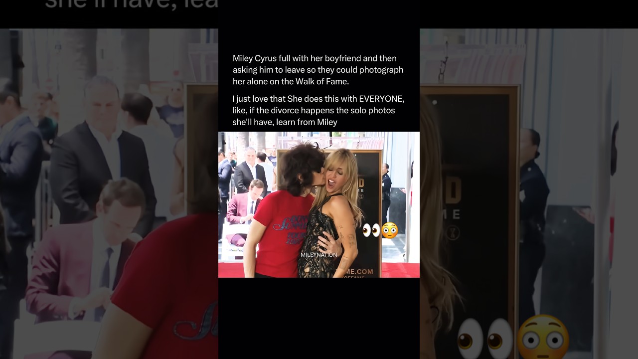 Miley Cyrus Asks Her Fiancé to Step Aside for Her Solo Walk of Fame Photos 😭⭐ #shorts #mileycyrus