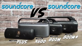 Soundcore Motion X600 vs Motion Plus, Motion Boom & Motion Boom Plus: All Motion Speakers Compared