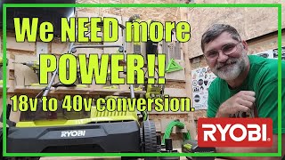 Converting the RYOBI Dethatcher Scarifier Aerator to use a 40v battery! | 2022/06