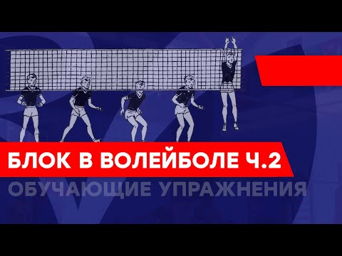 Видео: Блок в волейболе. Обучающие упражнения. Часть 2.