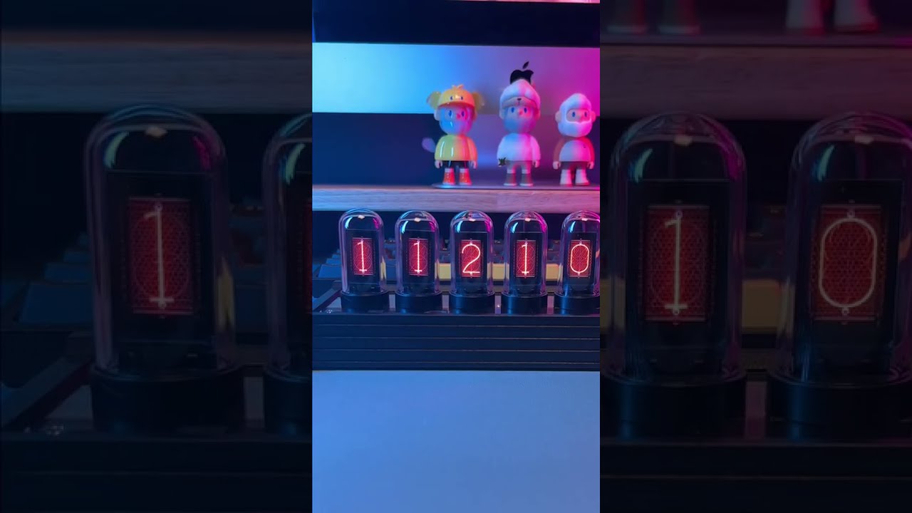 Nixie Tube Clock In Cyberpunk Vintage Decor With Mood Lighting