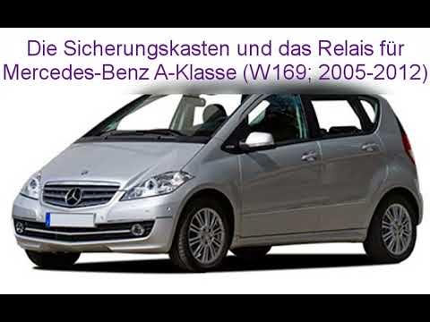 Die Sicherungskasten und das Relais für Mercedes-Benz A-Klasse (W169;  2005-2012) 