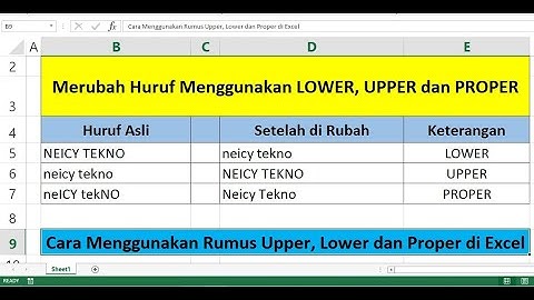 Cara Menggunakan Rumus Upper Lower dan Proper di Excel