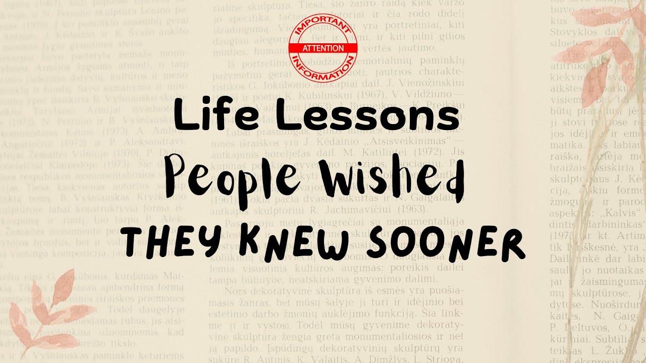 Get Your Book Here Life Lessons People Wished They Knew Sooner 👇 YouTube Get Your Book Here Life Lessons People Wished They Knew Sooner 👇 YouTube