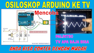Mencoba Osiloskop Arduino ke TV - library TVout - bisa atur volt input level & time base