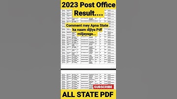 Post Office GDS result 2023 | All State merit list pdf download | How to check GDS result 2023 |