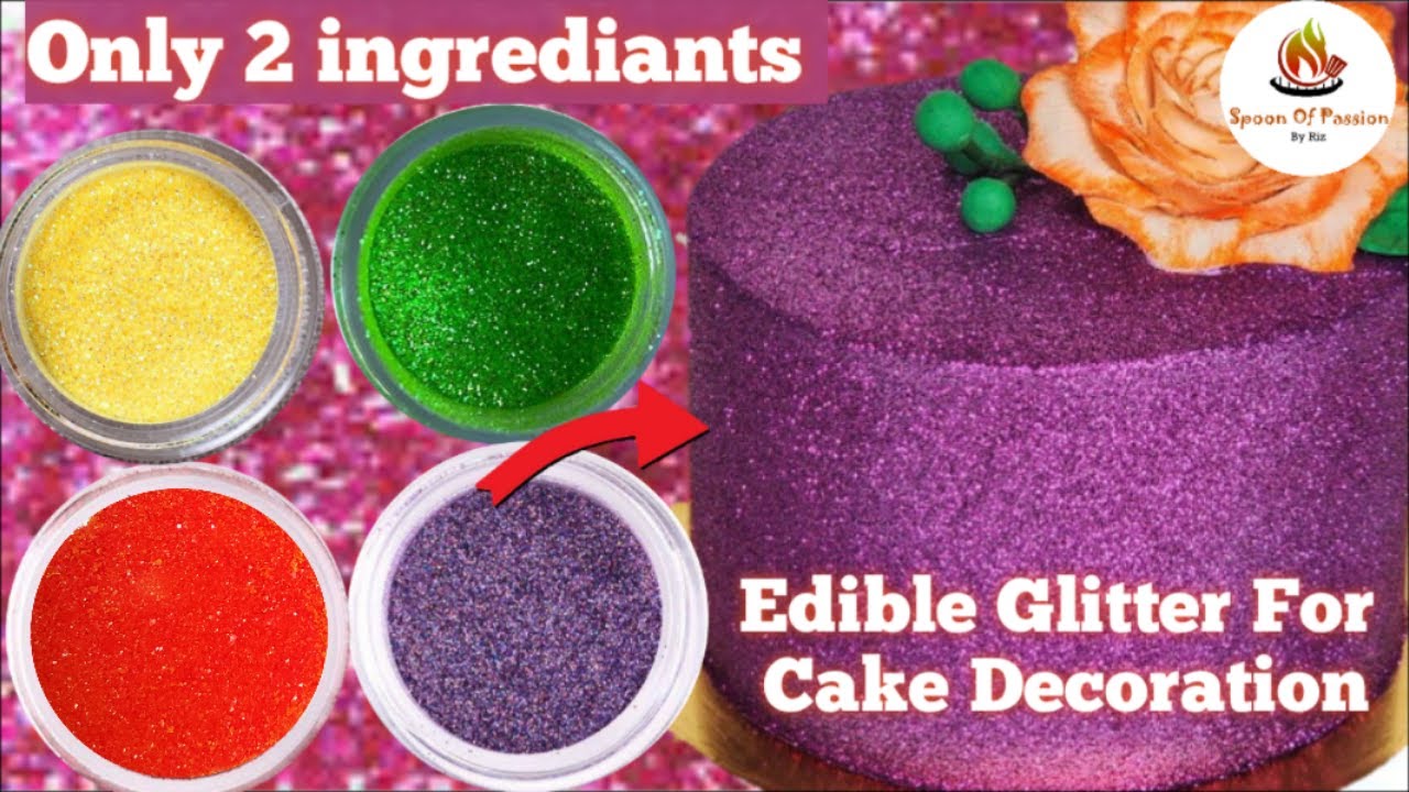 Edible Glitter For Shimmer Cake, How to make edible glitter without  gelatin