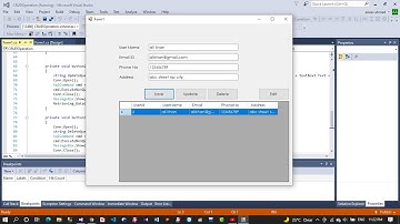 CRUD operation using c#|| with sql server database |insert|update|delete