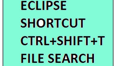ECLIPSE SHORTCUT CTRL SHIFT T SEARCH FILE   DEMO