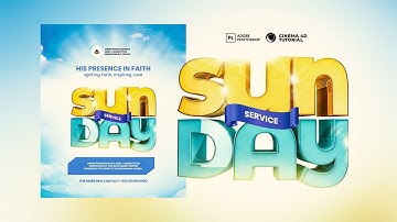 How to Design a Sunday Church Flyer with Cinema 4D & Photoshop. 3D Flyer Tutorial, Cinema 4D.