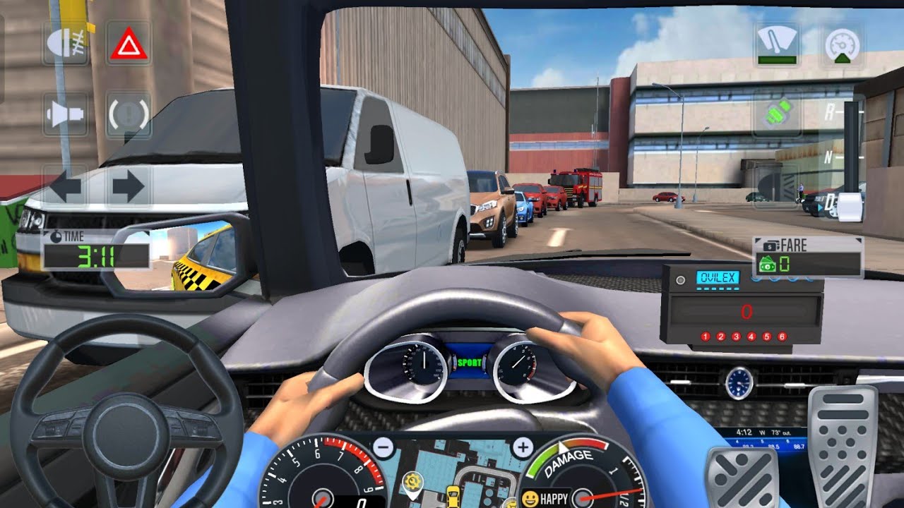 Real Taxi Driving in Heavy City Traffic - Taxi Simulator 2019 Cockpit Gameplay 🚕🔥