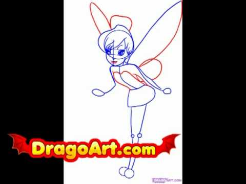 How to draw Tinkerbell, step by step - YouTube