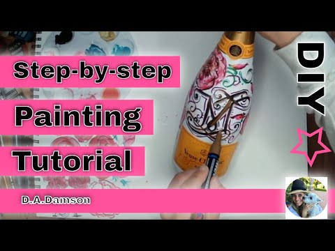 how to paint a champagne bottle