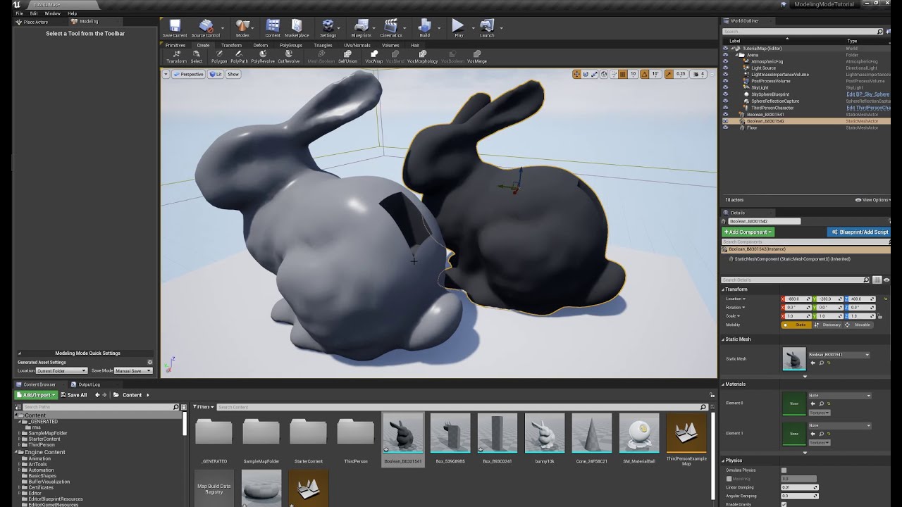 Modeling Mode Quick Start in Unreal Engine