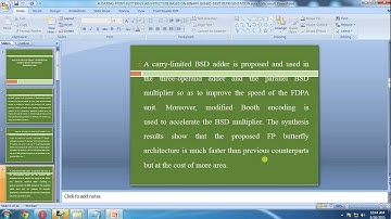 IEEE 2015 VLSI FLOATING POINT BUTTERFLY ARCHITECTURE BASED ON BINARY SIGNED DIGIT REPRESENTATION