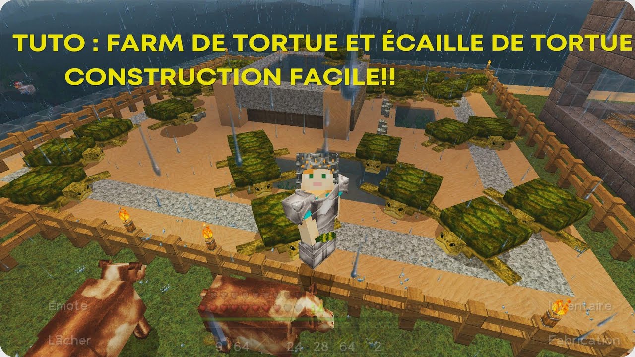 Minecraft PS5: tuto farm de tortue et écaille de tortue construction