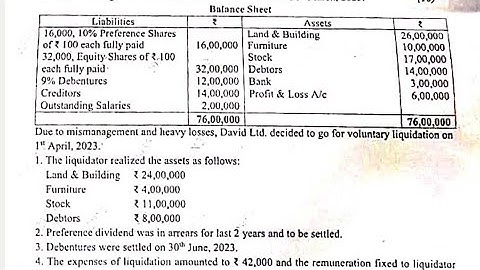 Q13 LIQUIDATION OF COMPANIES Liquidator Statement TYBCOM sem 6/TYBAF SEM 5 CA CS UNIVERSITY SOLUTION