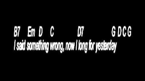 Yesterday by The Beatles Lyrics | Chord for Guitar