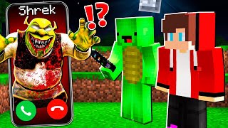 Why Creepy Shrek CALLING at NIGHT to JJ and MIKEY ?  in Minecraft Maizen