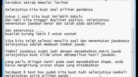 Tutorial Soal Interaktif Pilihan Ganda Powerpoint bagian ke-3