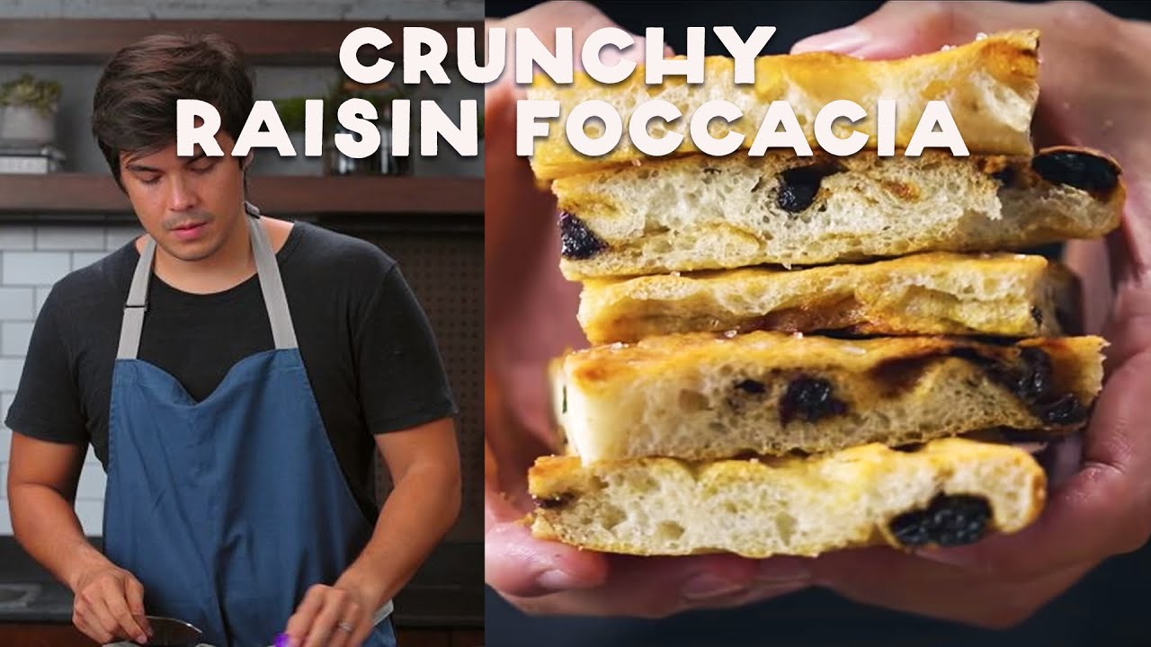 How To Make a Crispy Focaccia with Raisins | FEATR