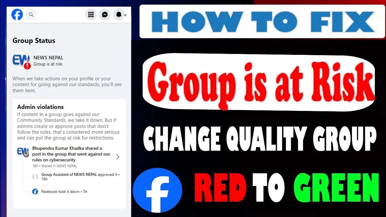 How to Fix Facebook Group is at Risk Problem 2024 | Change Group is at ...